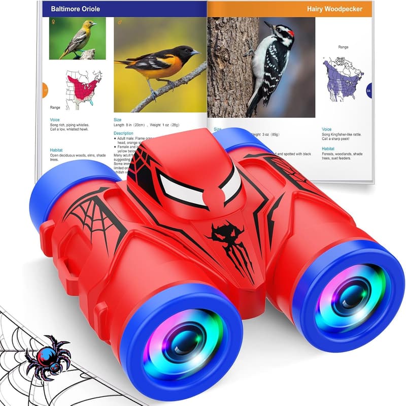Kids' Binoculars with Compass & Bird Watching Manual - Ages 3-8