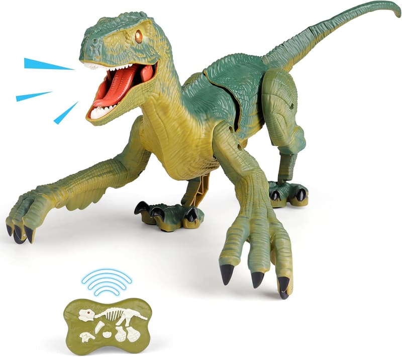 Remote Control Walking Velociraptor Dino Toy for Kids (3-12)