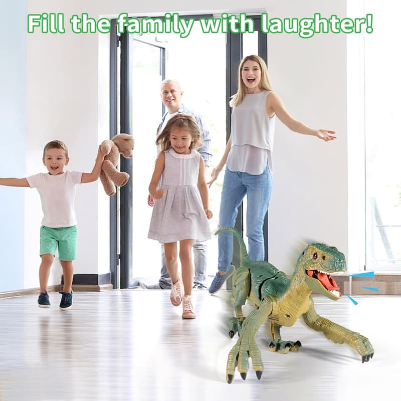 Remote Control Walking Velociraptor Dino Toy for Kids (3-12)