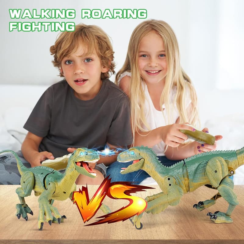 Remote Control Walking Velociraptor Dino Toy for Kids (3-12)