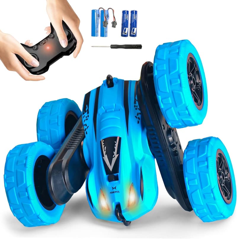 Remote Control Stunt Car, 360° Rotation, All-Terrain, Blue