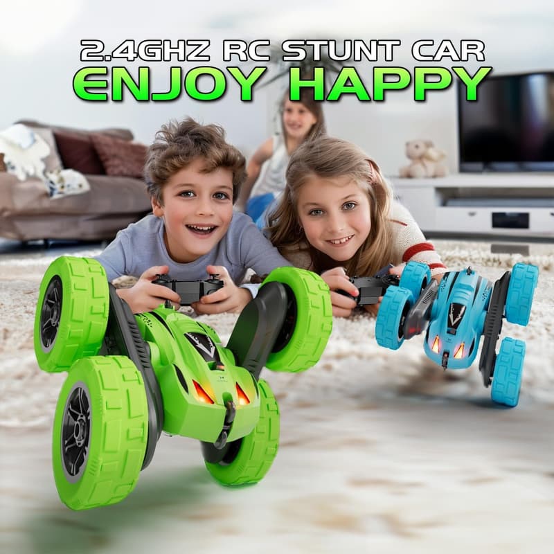 Remote Control Stunt Car, 360° Rotation, All-Terrain, Blue