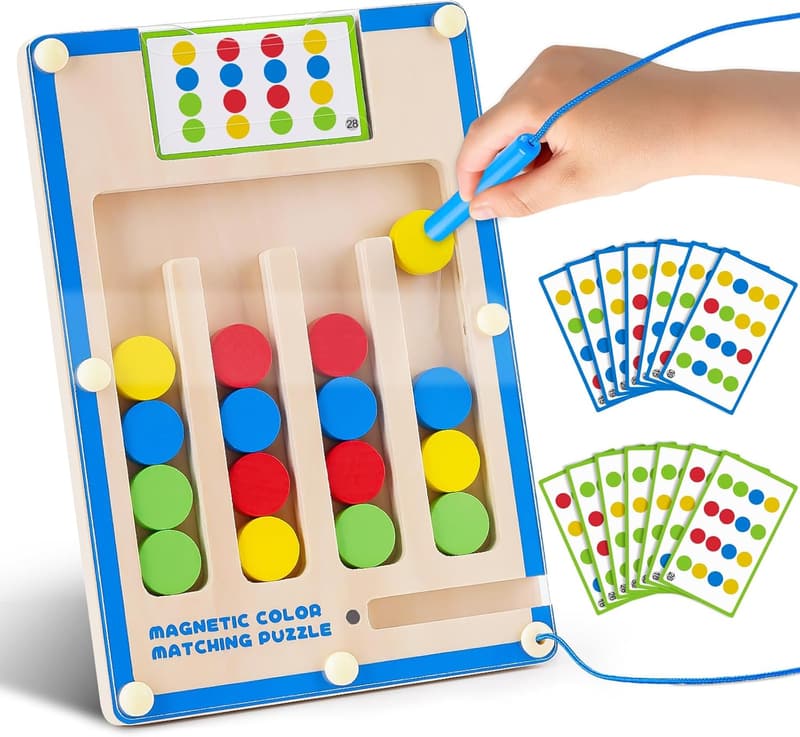 Preschool Educational Montessori Magnetic Wooden Toy Set for Ages 4-7
