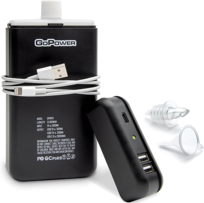 GoPong 8 oz Hidden Alcohol Travel Flask with Funnel & Spout