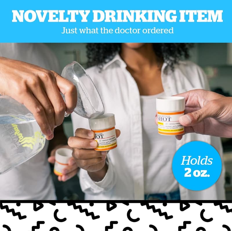 Funny Pill Bottle Shot Glass Set - 3-Pack, 2 oz