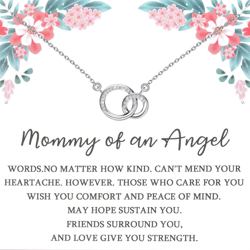 Miscarriage Memorial Necklace for Mom - Interlocking Circles