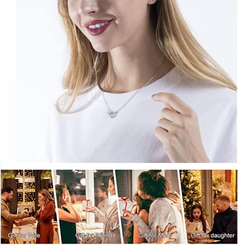 Miscarriage Memorial Necklace for Mom - Interlocking Circles