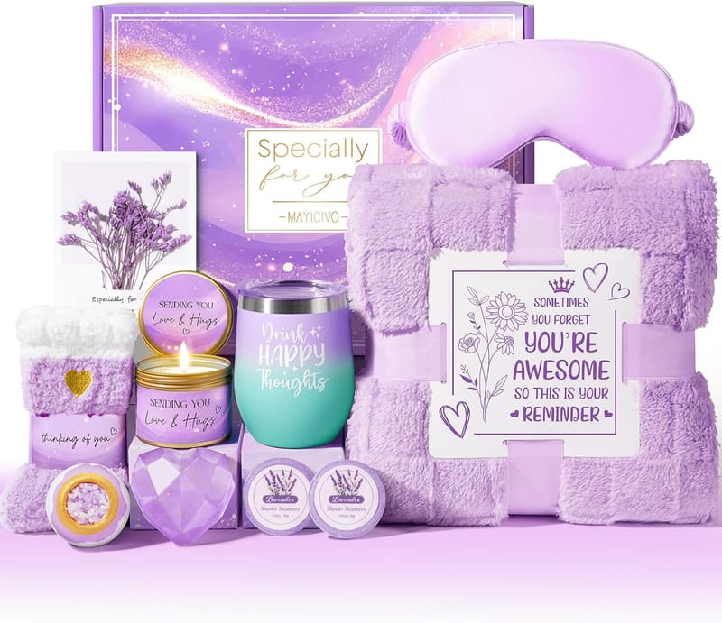 Lavender Spa Gift Basket for Women - Relaxation & Self-Care