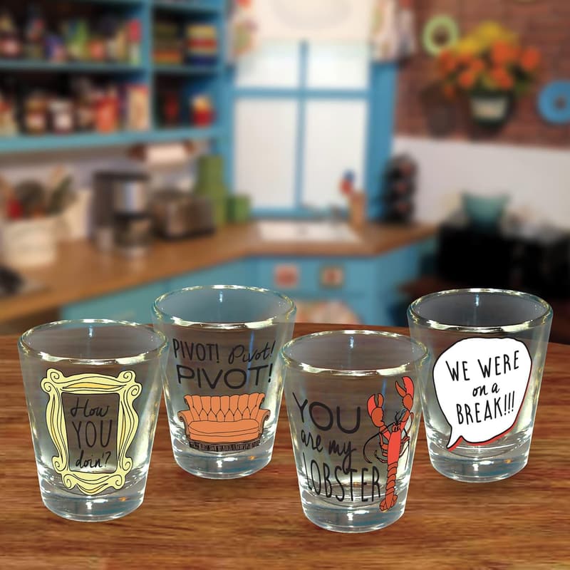 Friends Shot Glass Set of 4 | 1.5oz Mini Drinking Glasses