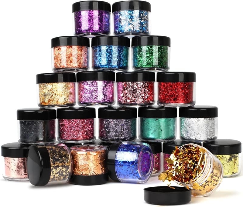 24 Color Gold Foil Flakes for Resin and Craft Projects