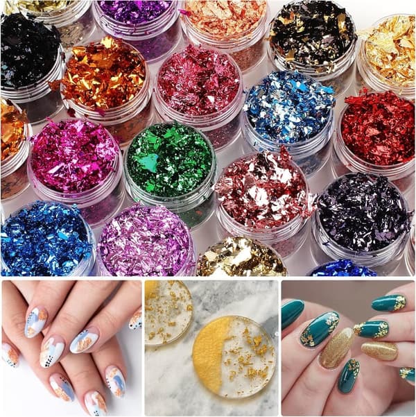 24 Color Gold Foil Flakes for Resin and Craft Projects