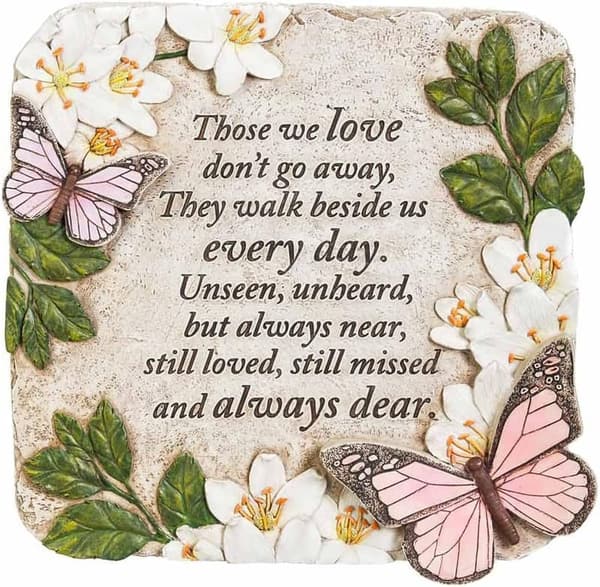 Memorial Stone with Butterflies for Loved Ones