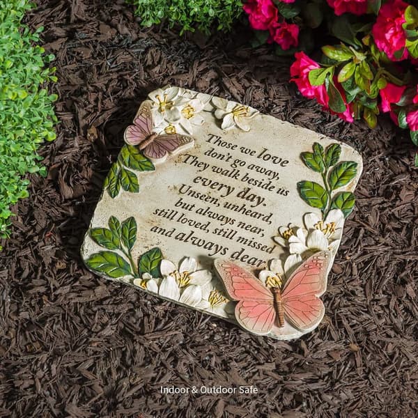 Memorial Stone with Butterflies for Loved Ones