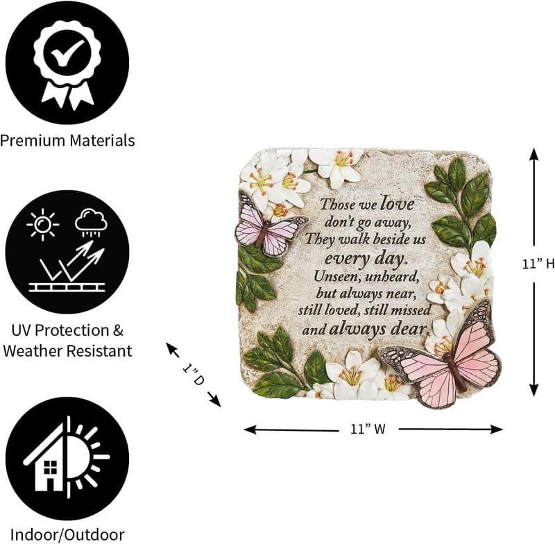 Memorial Stone with Butterflies for Loved Ones
