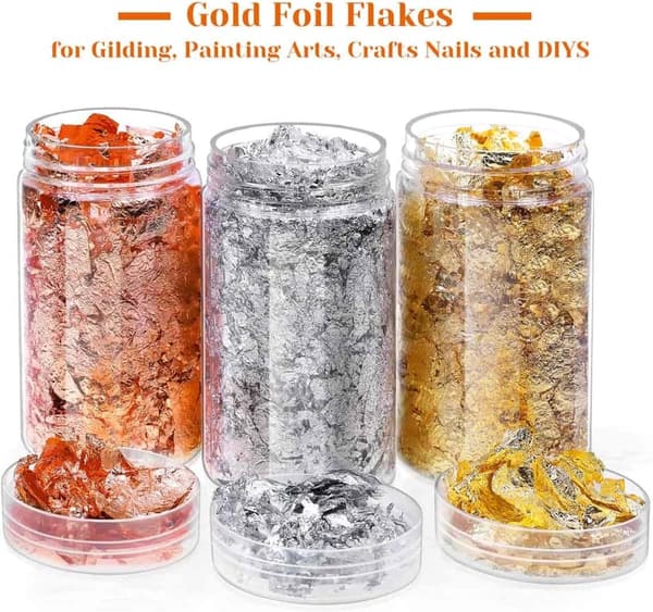 Gold Foil Flakes for Resin Crafting and Jewelry Making