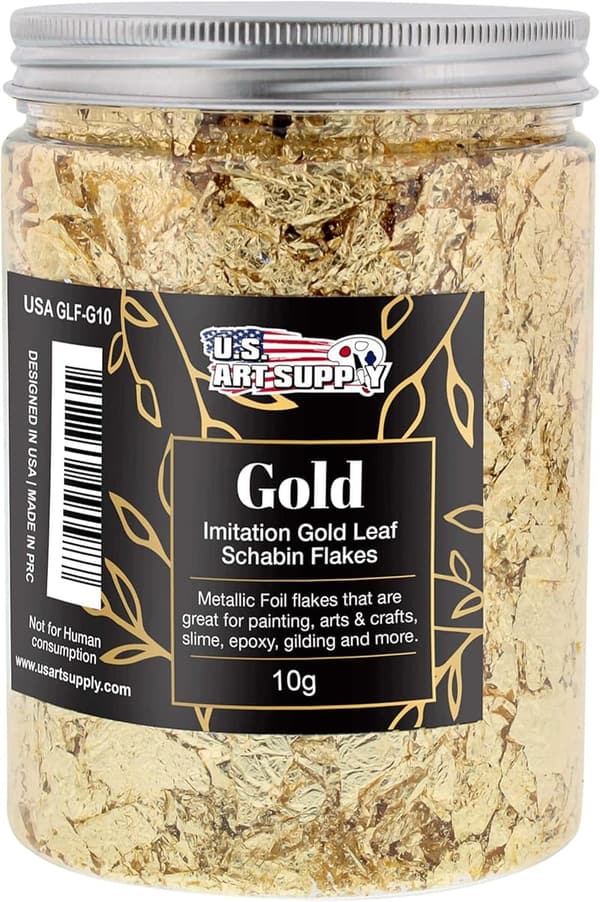 Metallic Gold Gilding Flakes for Crafts, 10g Bottle