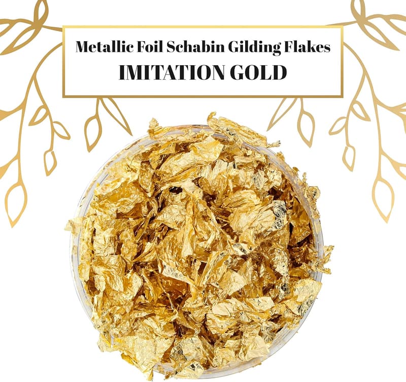 Metallic Gold Gilding Flakes for Crafts, 10g Bottle