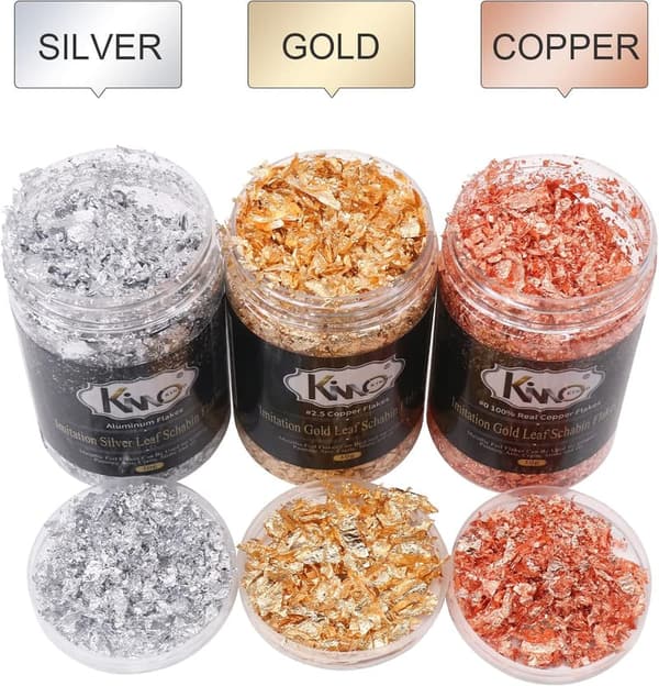 Gold Leaf Flakes for Crafts and Jewelry Making, 30g