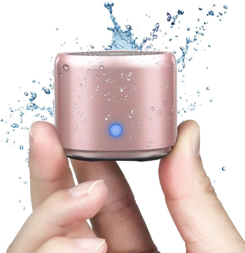 Portable Mini Bluetooth Speaker with Enhanced Bass (Rosegold)