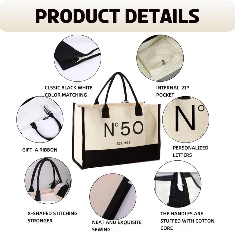 Birthday Gift Canvas Tote Bag for Women – Keepsake Beach Bag