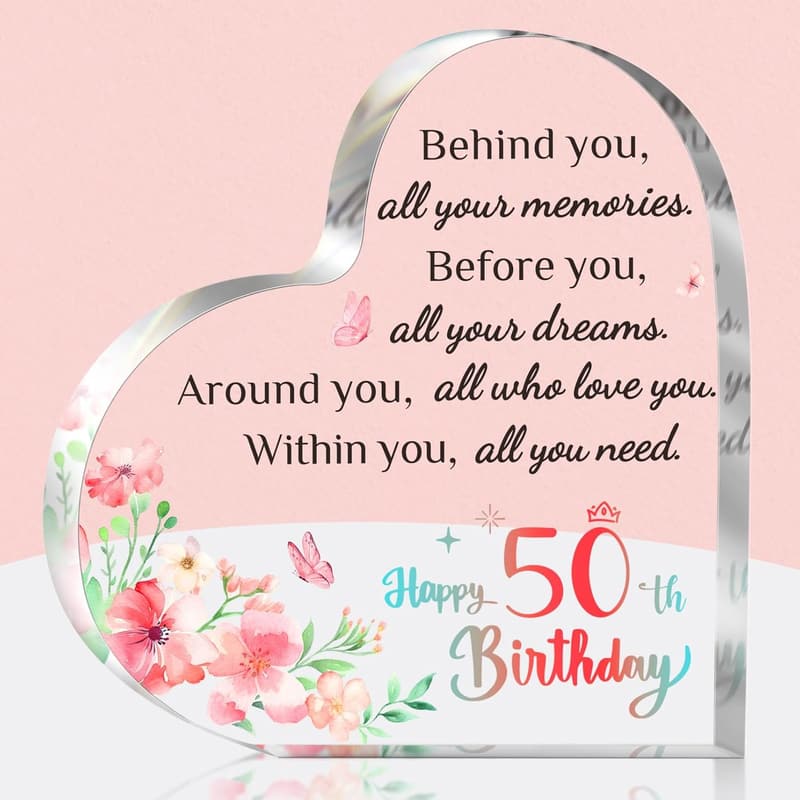 50th Birthday Personalized Acrylic Keepsake for Women
