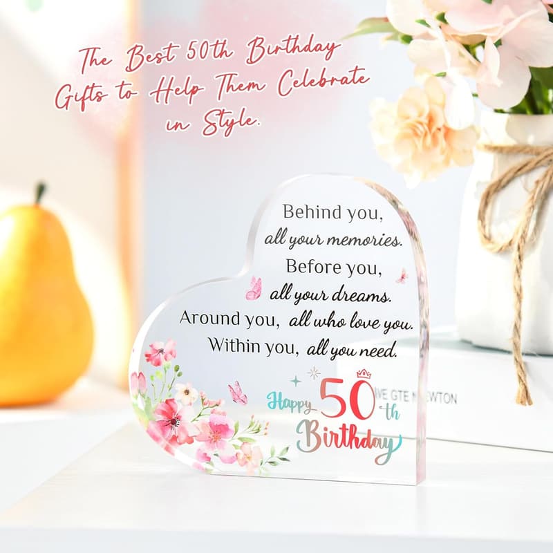 50th Birthday Personalized Acrylic Keepsake for Women