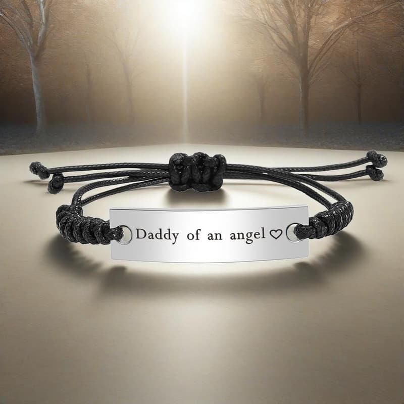 Angel Memorial Bracelet for Parents - Engraved Baby Loss Jewelry