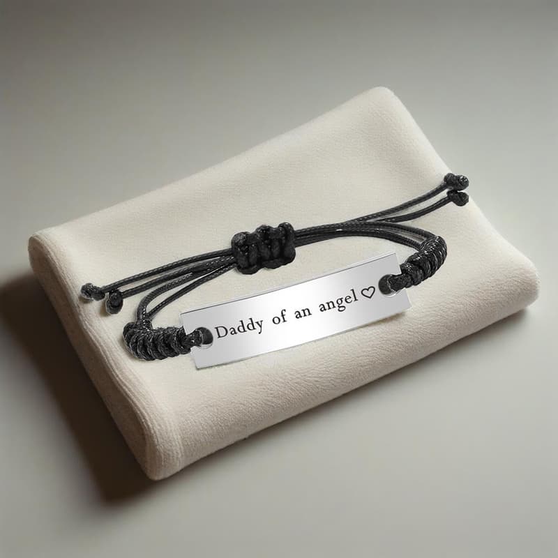 Angel Memorial Bracelet for Parents - Engraved Baby Loss Jewelry