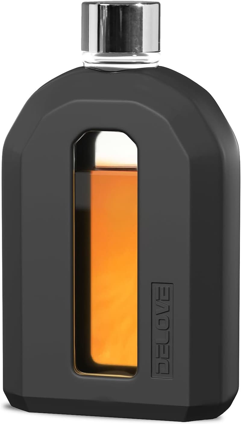 Wedding Party Modern Glass Hip Flask with Silicone Sleeve - 7.5oz