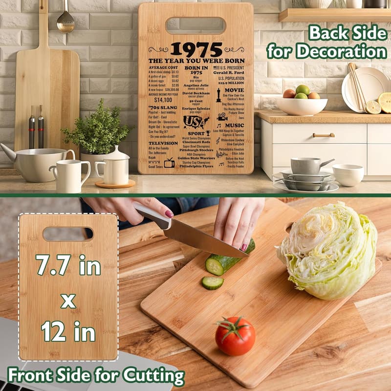 50th Birthday Cutting Board Gift for Him/Her