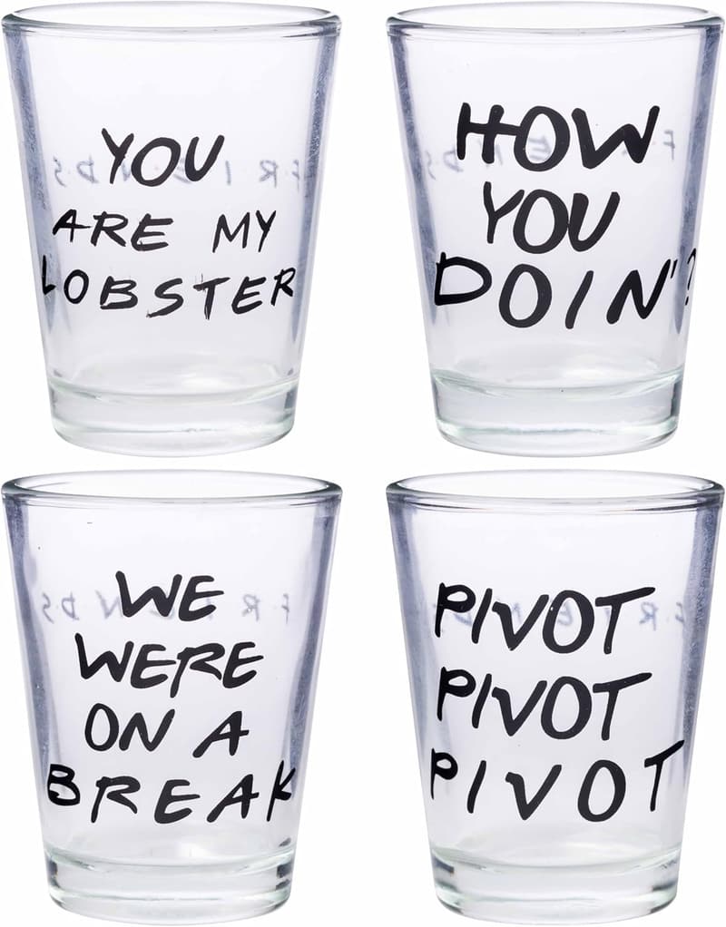 Friends Quote Mini Glasses Set - 4 Pack, 1.5 oz