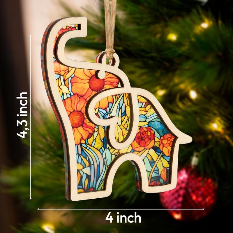 Friendship Birthday Gift: Elephant Ornament with Story Card