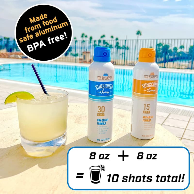 Sunscreen Flask Travel Bottle - 16 oz Hidden Alcohol Container