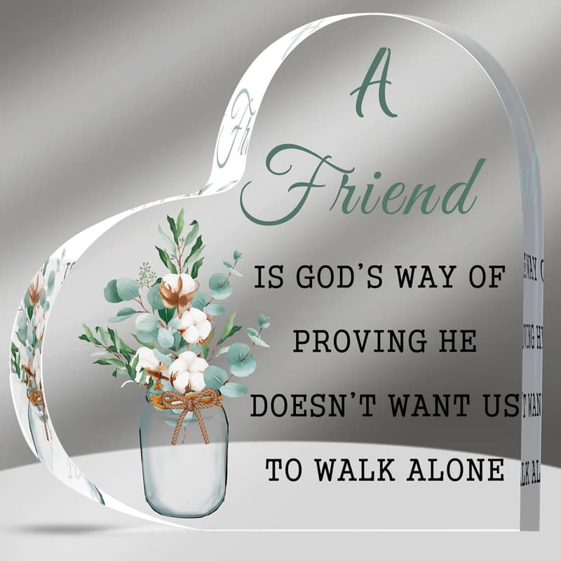 Birthday Friendship Gift - Heart-Shaped Christian Quote Art