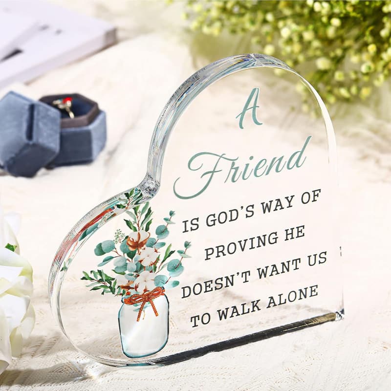 Birthday Friendship Gift - Heart-Shaped Christian Quote Art