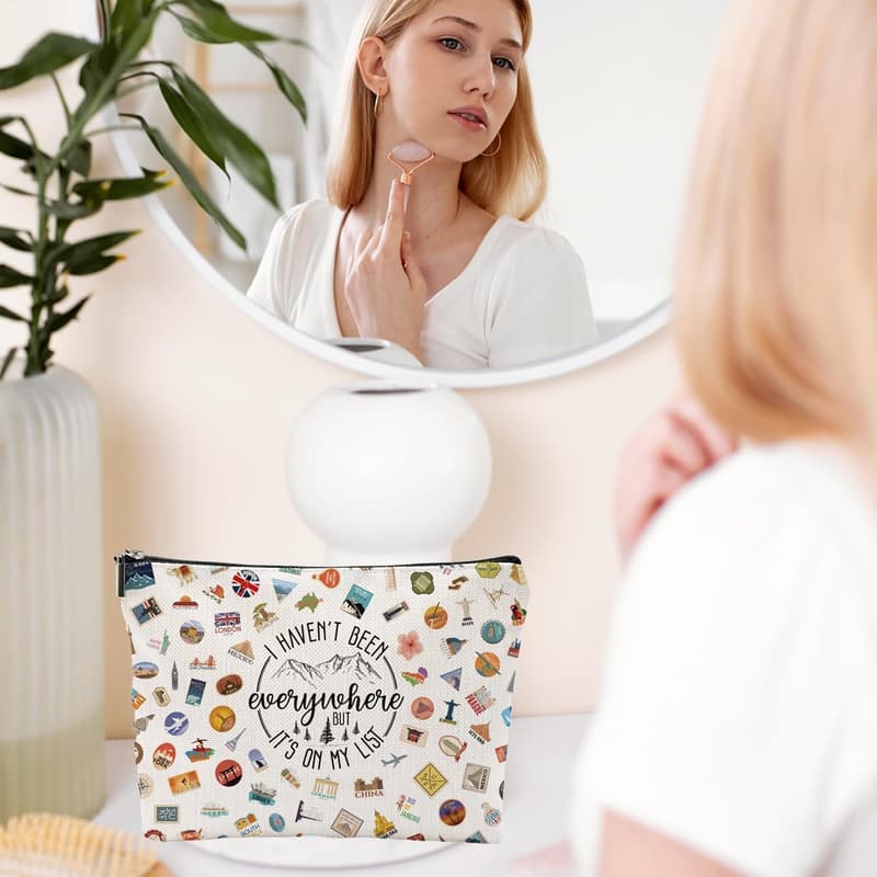 Women's Travel Cosmetic Bag - Ideal Gift for World Travel