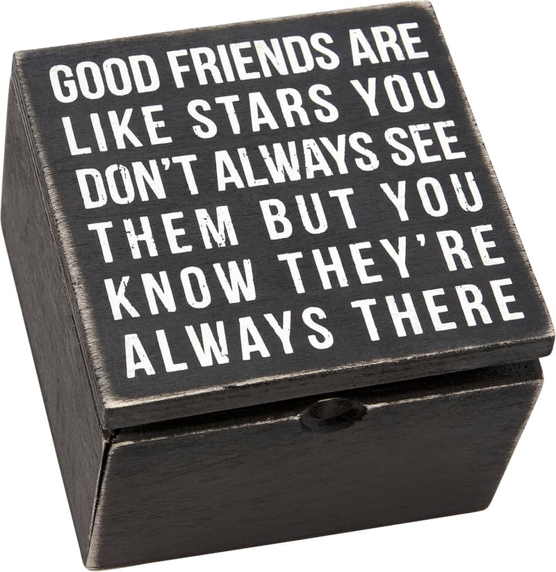 Hinged Wood Box for Friends – 4x4x2.75-Inch Classic Design