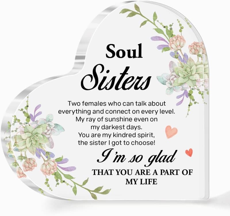 Thank You Friendship Acrylic Heart Plaque for Women