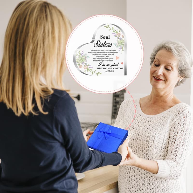 Thank You Friendship Acrylic Heart Plaque for Women