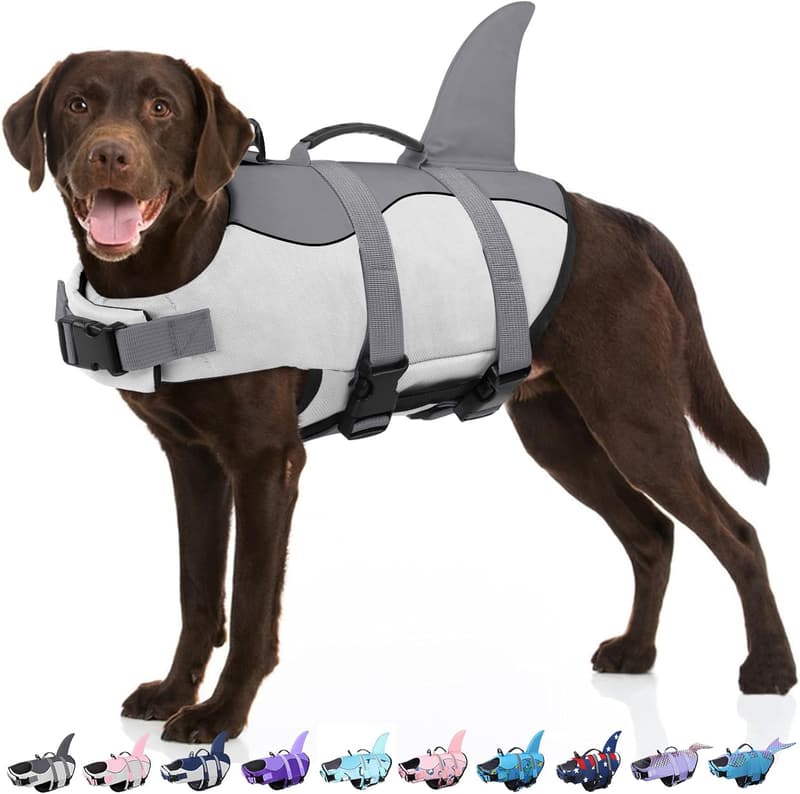Dog Life Jacket - Shark Design for Swimming & Boating