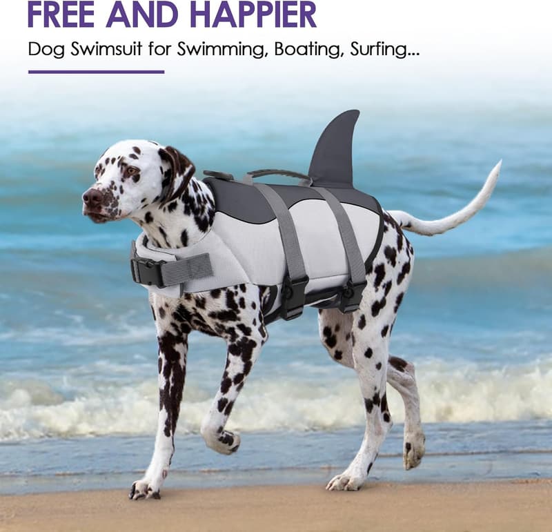 Dog Life Jacket - Shark Design for Swimming & Boating