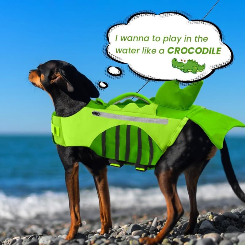 Medium Dog Life Vest for Boats - High Visibility with Reflective Stripes