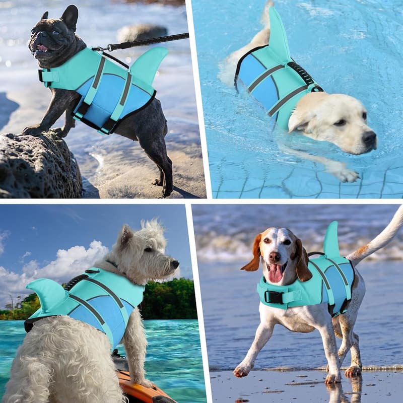 Dog Shark Jacket - Ripstop Life Vest for Swimming & Boating