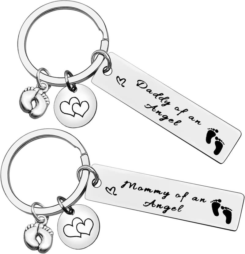 Angel Memorial Keychain Set for Parents – Miscarriage Keepsake