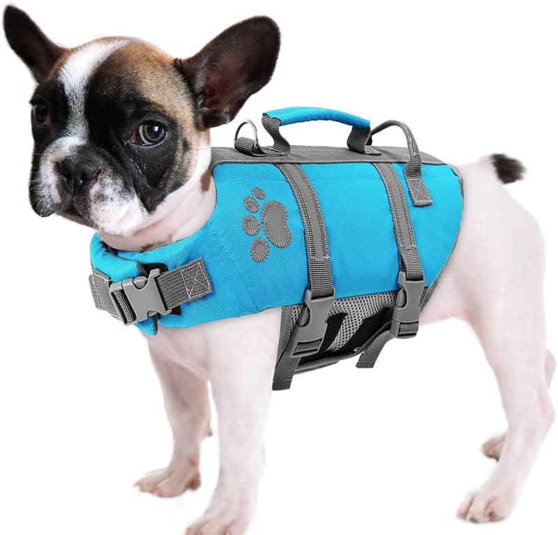Dog Life Jacket for Small Dogs – Adjustable Swim Vest with Safety Handle