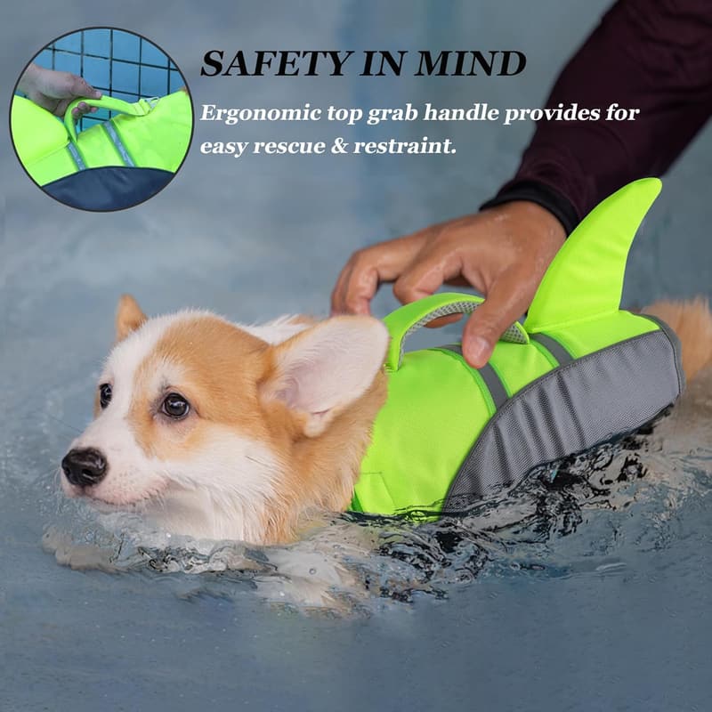 Reflective Dog Life Jacket - Adjustable, High Buoyancy Safety Vest