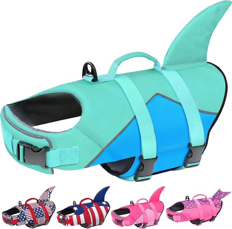 Dog Life Jacket with High Buoyancy - Adjustable Ripstop Vest for Small to Large Dogs