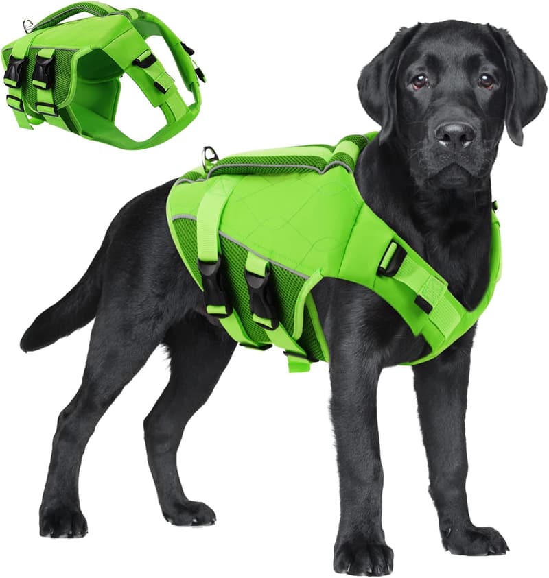 Dog Life Jacket - Shark Floatation Vest for Swimming & Boating
