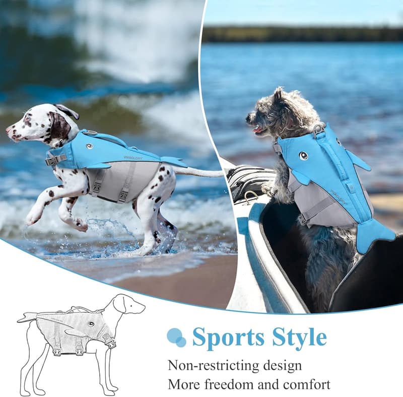 Dog Life Vest with Adjustable Straps for Small to Large Dogs