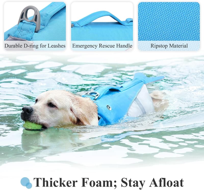 Dog Life Vest with Adjustable Straps for Small to Large Dogs